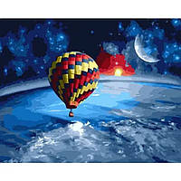 Картины по номерам Вокруг Земли на воздушном шаре 40х50 (Brushme)