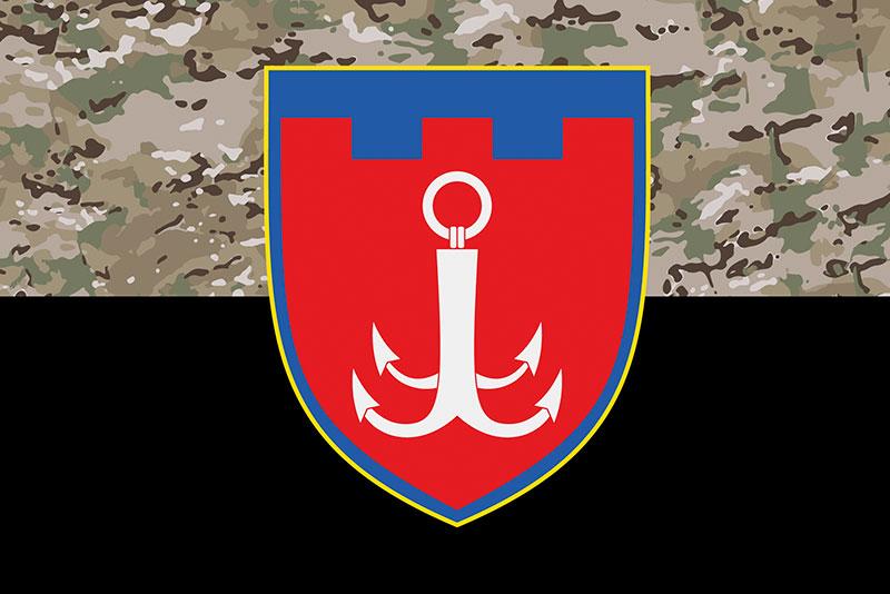 Прапор 122 ОБрТрО ЗСУ камуфляж-чорний