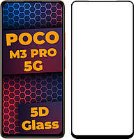 5D стекло Xiaomi Poco M3 Pro 5G (Защитное Full Glue) Black (Сяоми Поко М3 Про)