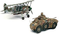 Сборные модели 2 в 1.Autoblinda AB-41 + Fiat CR-42LW. (SUPER MODEL Italeri 10-501 ) 1:48