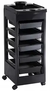 Перукарський візок столик-тумба з чашею для фарби на коліщатках для майстра