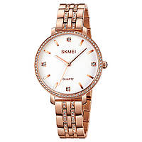 Женские аналоговые кварцевые часы Skmei 2006RGWT Rose-Gold-White