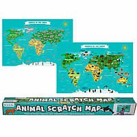 Скретч-карта "Animal scratch map" 88x52 см