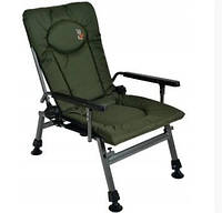 Кресло рыбацкое с подлокотниками карповое Elektrostatyk F5R зеленое