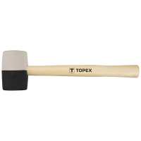 Молоток TOPEX Киевлянка резиновая Ш 63 мм, 680 г, черно-белая (02А35) TZP108