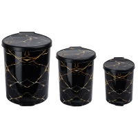 Наборы VIOLET HOUSE 0384 DECOR Marble BLACK 3 в 1 с пед. 6/12/20л (0384 DECOR Marble BLACK сміття/ведра 3 в 1)