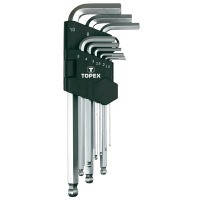 Набір TOPEX Ключі шестигранні, 1.5-10 мм, набір 9 шт (35D957)  TZP168