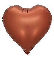 Воздушный шарик "Heart" Ø - 45 см., цвет - шоколад (матовый)