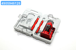 Домкрат ,бутилочний двухштоковий, пластик червоний 2т, H = 165/410  dbj-2HPVC