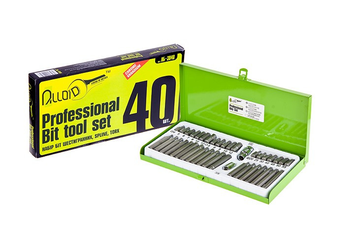 Набір біт, зірок і шестигранників, SPLINE, TORX, 40 одиниць Alloid (НБ-3840) 20104
