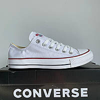 Мужские кеды Converse White (белые) низкая демисезонная повседневная обувь 0362v кросс