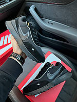 Мужские кроссовки Nike Waffle All Black (чёрные) повседневные весенние стильные кроссы DА1539 кросс
