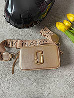 Женская сумка клатч Marc Jacobs The Snapshot Full Gold (золотистая) torba0081 стильная на текстильном ремне