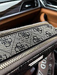 Жіноча подарункова сумка клатч Guess (сіра) art0271 стильна маленька сумочка на широкому довгому ремені top, фото 3