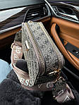 Жіноча подарункова сумка клатч Guess (сіра) art0271 стильна маленька сумочка на широкому довгому ремені top, фото 4