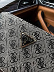 Жіноча подарункова сумка клатч Guess (сіра) art0271 стильна маленька сумочка на широкому довгому ремені top, фото 8