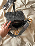 Жіноча мінісумка клатч Dior Saddle Black (чорна) AS018 красива стильна не стандартна з монограмою top, фото 7