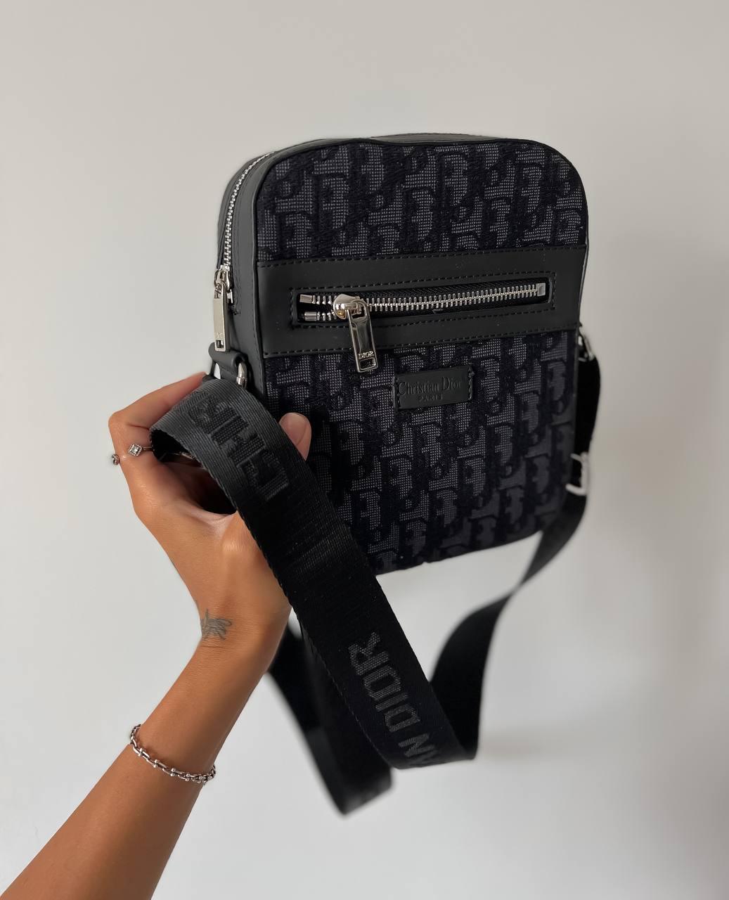 Чоловіча сумка месенджер Louis Vuitton x Dior (чорна) Gi4128 стильна красива сумка з монограмою top, фото 1