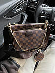 Жіноча сумка-клатч "3 в одній" LV Multi Pochette Brown Black (коричнева) AS252 модна стильна містка top, фото 8