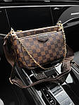 Жіноча сумка-клатч "3 в одній" LV Multi Pochette Brown Black (коричнева) AS252 модна стильна містка top, фото 9