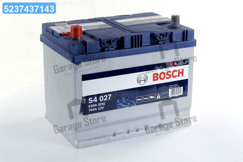 Купить Аккумулятор 70Ah-12v BOSCH (S4027) (261x175x220),L,EN630(Азия ...