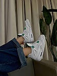 Жіночі кросівки Nike Air Jordan 4 (білі із зеленим) демісезонні модні молодіжні кроси Ar99464 top, фото 6