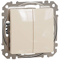 Двоклавішний вимикач Schneider Electric Sedna Design бежевий (SDD112105)