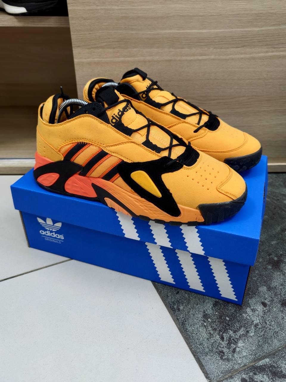 Чоловічі кросівки Adidas Streetball orange (чорні з жовтогарячим) демісезонні якісні кроси A013-3 top, фото 1