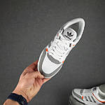 Чоловічі кеди Adidas Drop Step (білі із сірим і жовтогарячим) низькі модні весняні кросівки О10855 top, фото 6