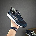 Чоловічі кросівки New Balance 574 (сині) демісезонні повсякденні комбіновані кроси О10860 top, фото 6