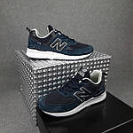 Чоловічі кросівки New Balance 574 (сині) демісезонні повсякденні комбіновані кроси О10860 top, фото 9