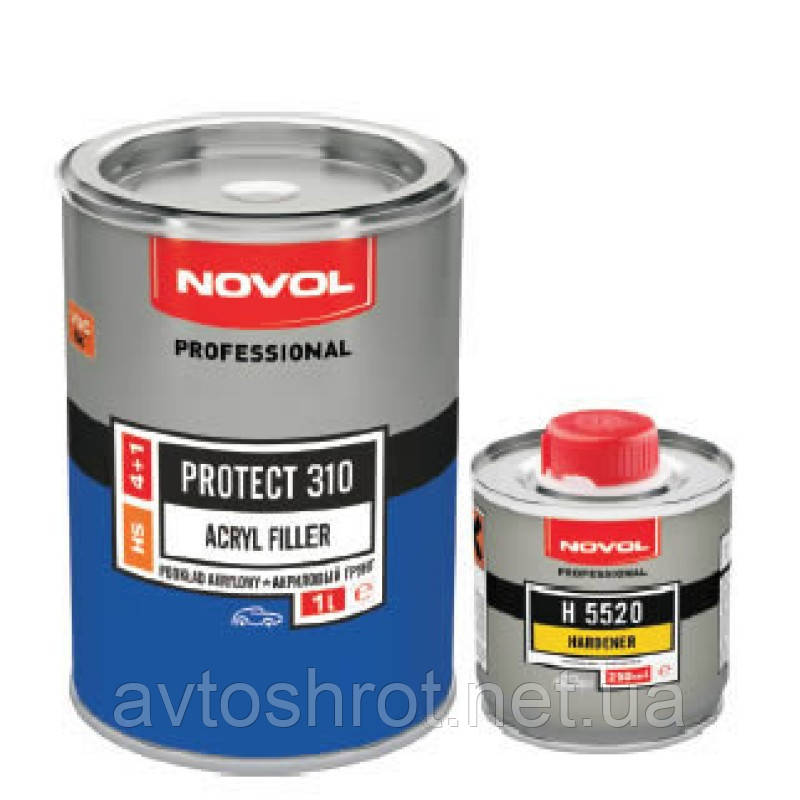 Грунт NOVOL PROTECT 310 HS 4+1 2К акриловий білий 1л. + затверджувач 0,25 л.