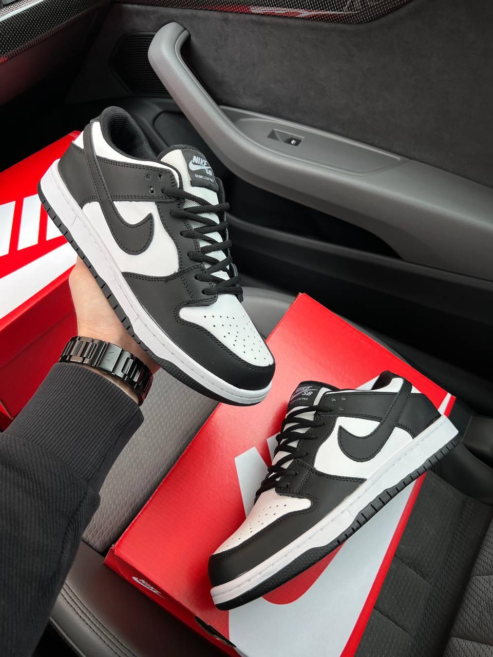 Чоловічі кросівки Nike SB Dunk Low Pro Black White (чорні з білим) низькі модні весняні кеди DА1527 top