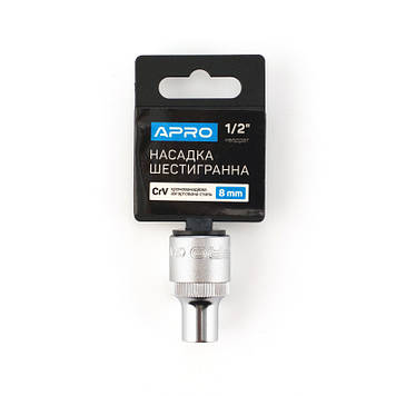 Насадка шестигранна CrV 1/2 8 мм APRO