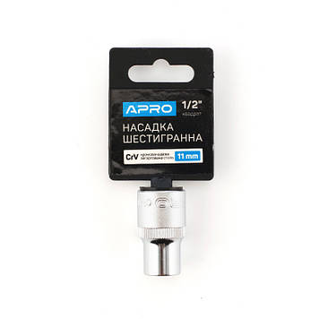 Насадка шестигранна CrV 1/2 11 мм APRO