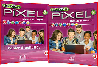 Pixel Nouveau 2. Livre+Cahier d'activités. Комплект книг французької мови. Підручник+Зошит. CLE International