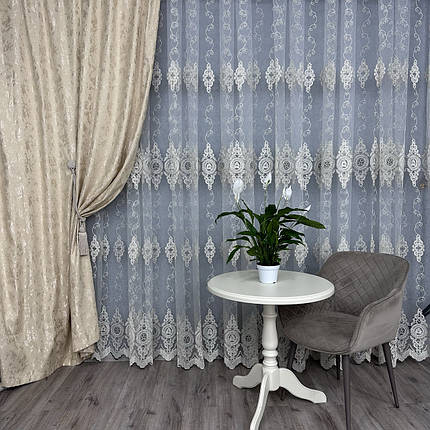 Шикарний фатиновий тюль для залу, спальні №116744 на відріз, фото 1