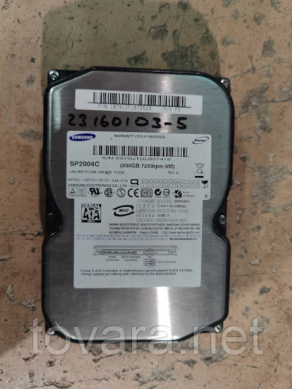 Жорсткий диск Вінчестер HDD 200 Gb / Гб Samsung SpinPoint P120S SP2004C 3.5" SATA2 No 23160103