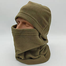 Зимова балаклава на флісі, Олива / Тактична балаклава утеплена / Балаклава флісова