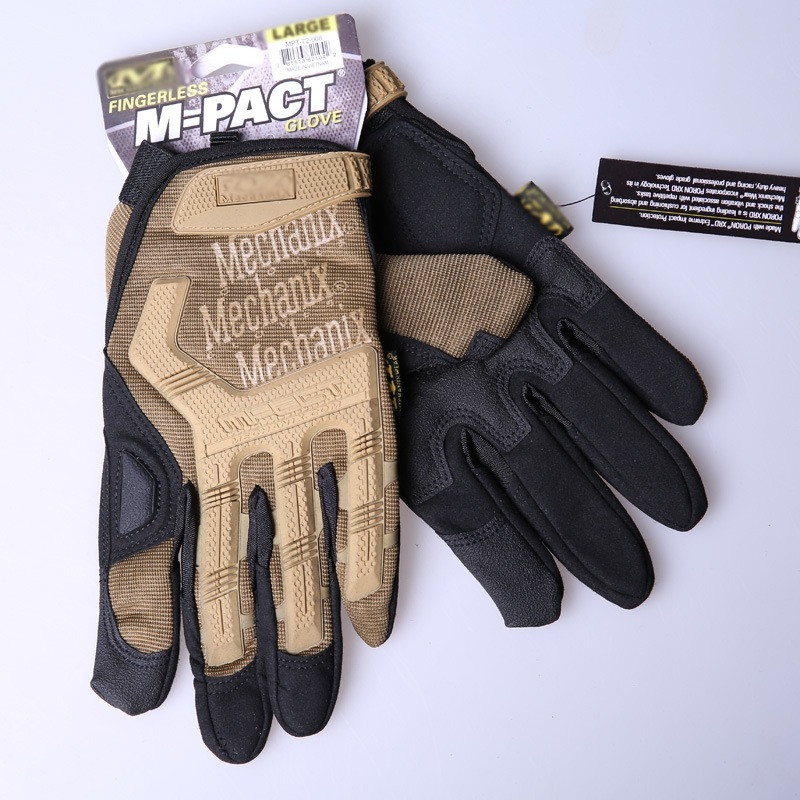 Тактичні повнопалі рукавички MECHANIX M-Pact хл розмір Чорний Олива Койот