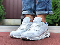 Мужские легкие демисезонные кроссовки белые Nike Air Max 90 пенка только 44 размер,найк айр форс 90