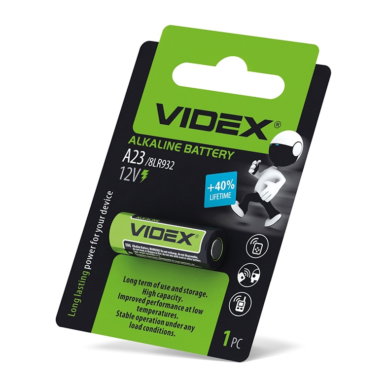 Батарейка лужна Videx a23/e23a