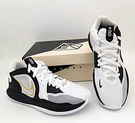 Eur36-45 Nike Kyrie 5 Low White/Metallic Gold-Black Кайрі баскетбольні кросівки біло-чорні