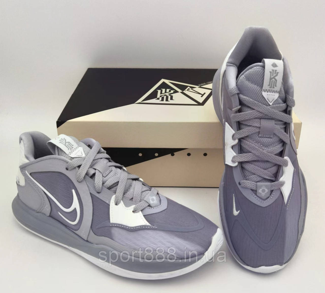 Eur40-46 Nike Kyrie 5 Low Wolf Grey Кайрі баскетбольні кросівки сірі, фото 1