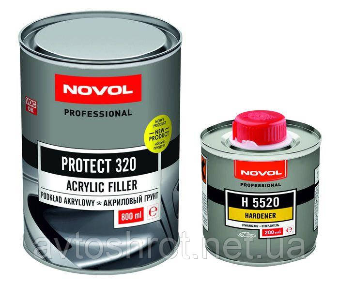 Грунт NOVOL  PROTECT 320 2К   4+1 акриловий Чорний 0,8л. + затверджувач 5520 0,25 л.