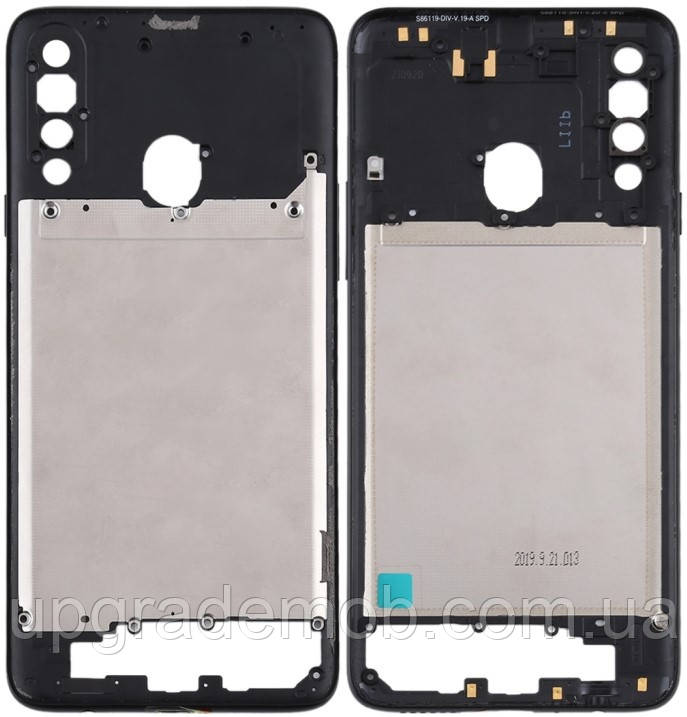 Рамка корпусу Samsung A207 Galaxy A20s чорна, фото 1