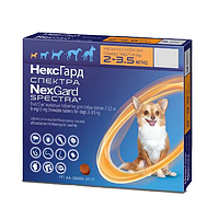 Жевательные таблетки Merial NexGard Spectra от блох, клещей и гельминтов для собак весом от 2-3,5 кг 1 таб.