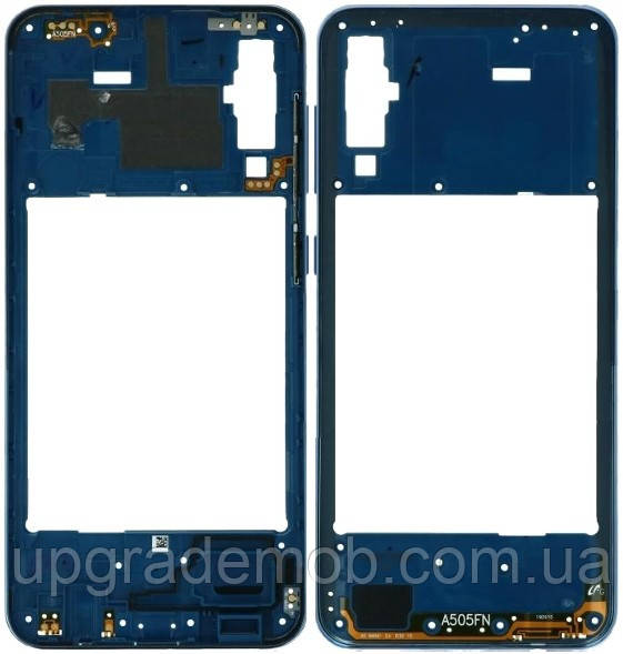 Рамка корпусу Samsung A505 Galaxy A50 синя, фото 1