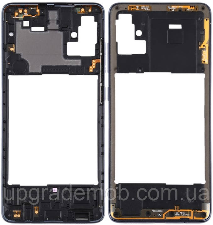 Рамка корпусу Samsung A515 Galaxy A51 чорна Prism Crush Black, фото 1