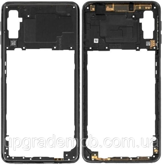 Рамка корпусу Samsung A750 Galaxy A7 2018 чорна, фото 1